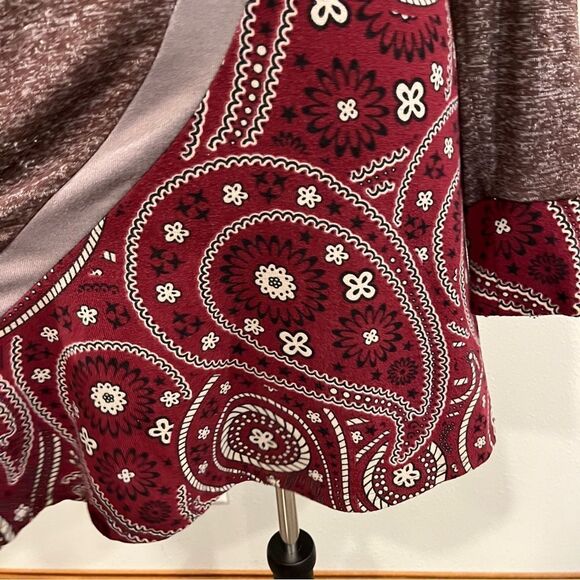 Reborn Paisley print long sleeve scoop neck sweater dress dress size large - Picture 4 of 12